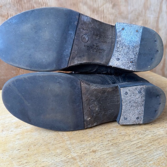 All Saints Spitalfields Gray Brown Combat Moto Lace Up Side Zip Distressed Boot - Picture 14 of 15